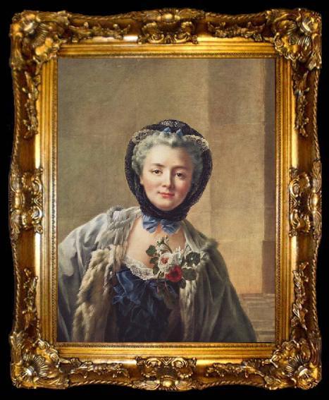 framed  Francois-Hubert Drouais Portrat der Anne-Marie Francoise Dore, ta009-2